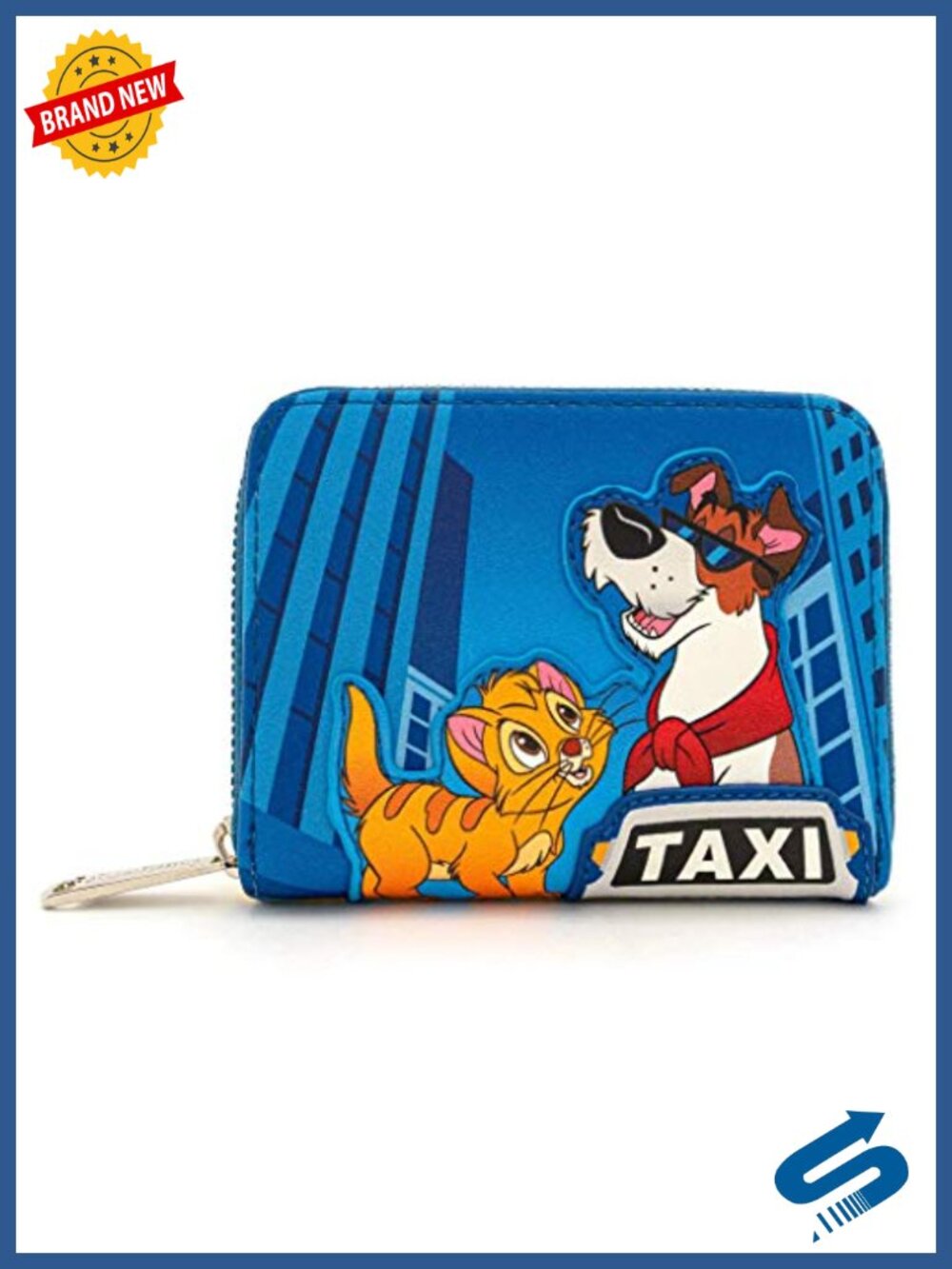 Faux Leather Zip-Around Wallet with Card Slots and ID Window